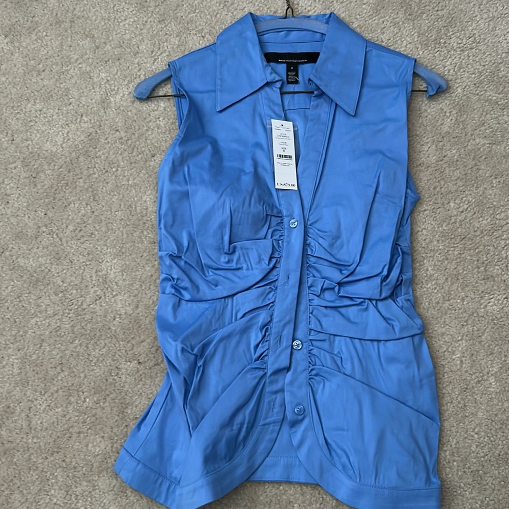 NWT white house black market sleeveless ruched front top - Picture 6 of 6